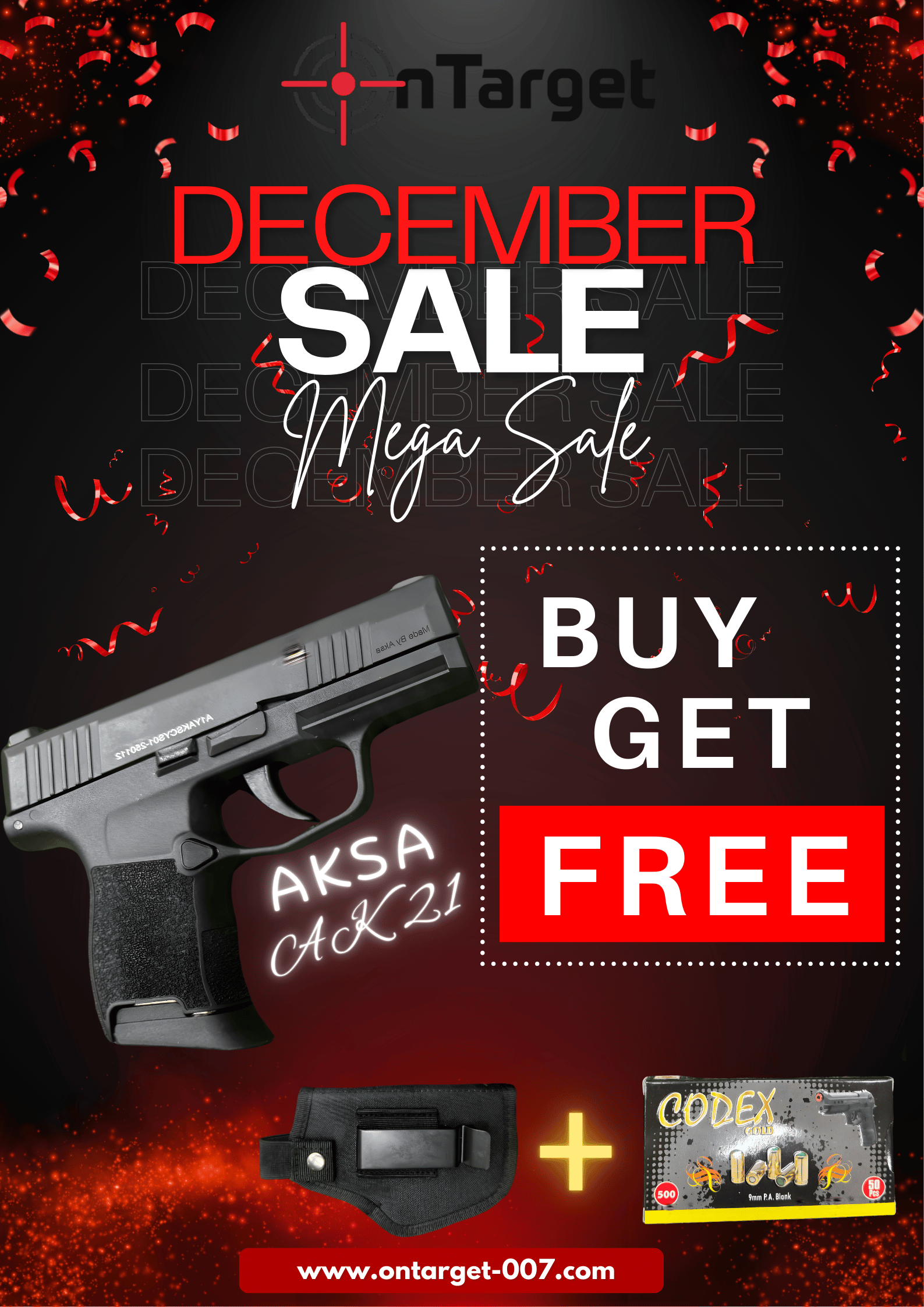 Aksa AK21 Black Blank-Firing Training Tool | Self-Defense Tool | Black